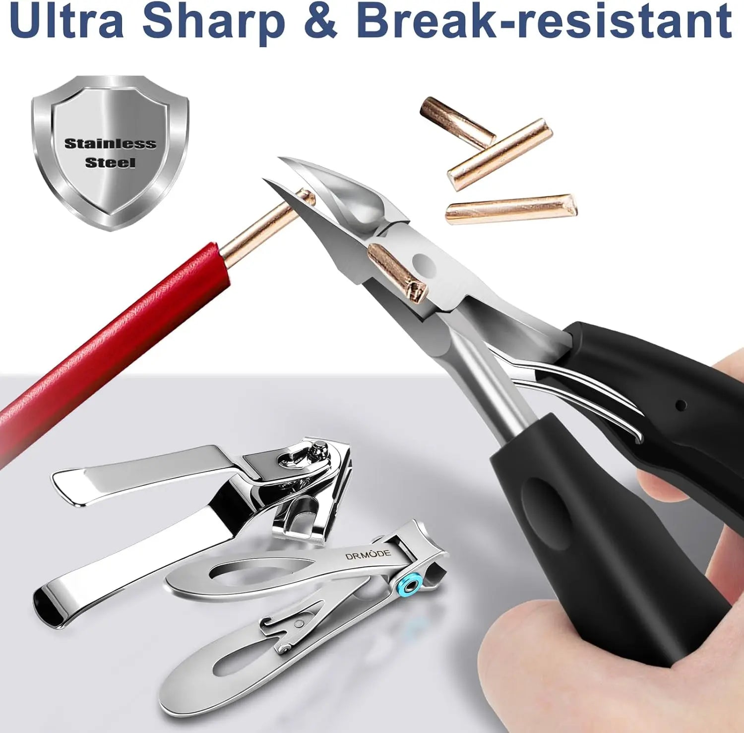 Toenail Clippers for Seniors Thick Toenails - Wide Jaw Opening Large Toe Nail Clippers for Thick Ingrown Nails, Professional Sharp Heavy Duty Nail Clipper Cutter for Mens Seniors with Leather Case.
