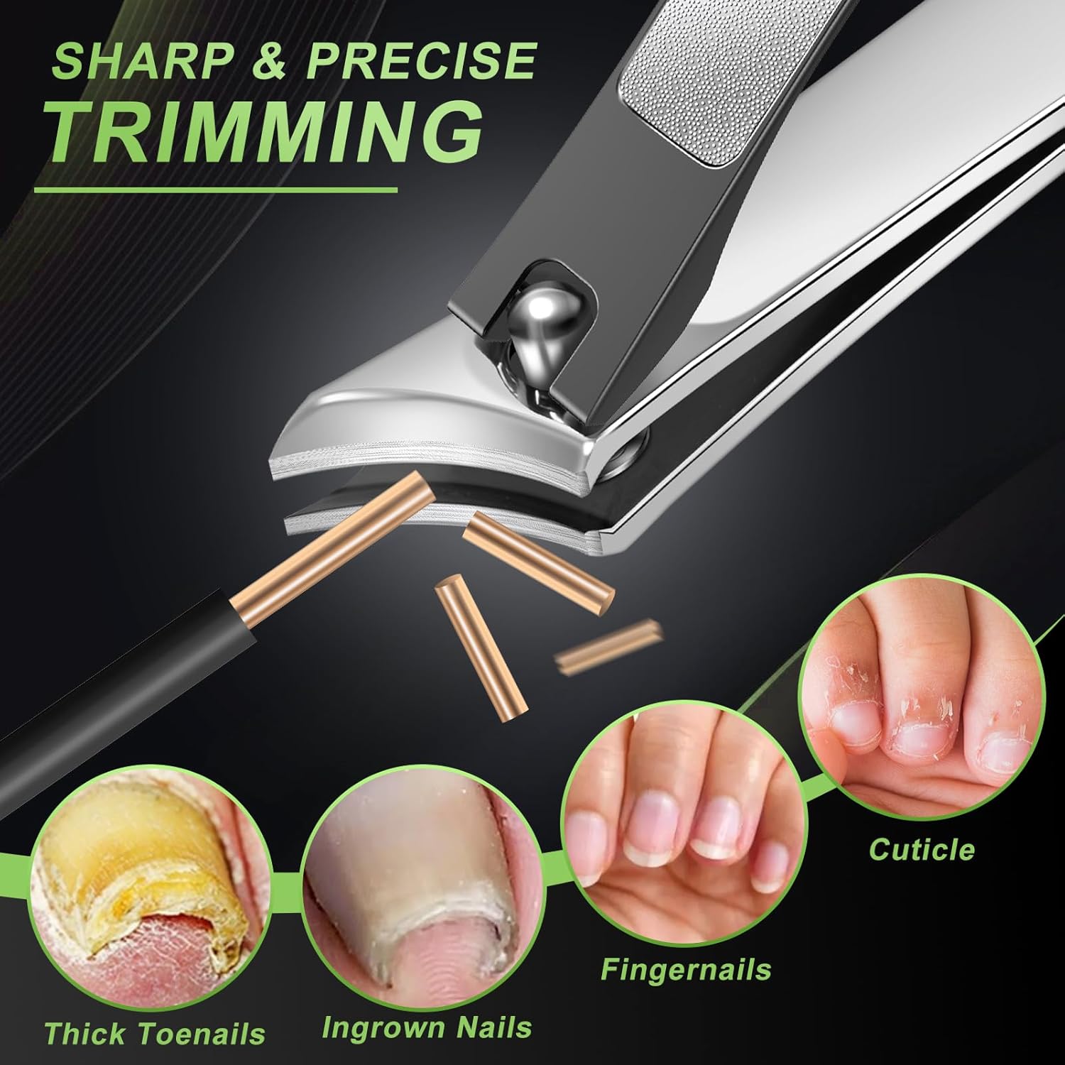 HANGWENG Edgy Angled Finger Nail Cutters for Adult