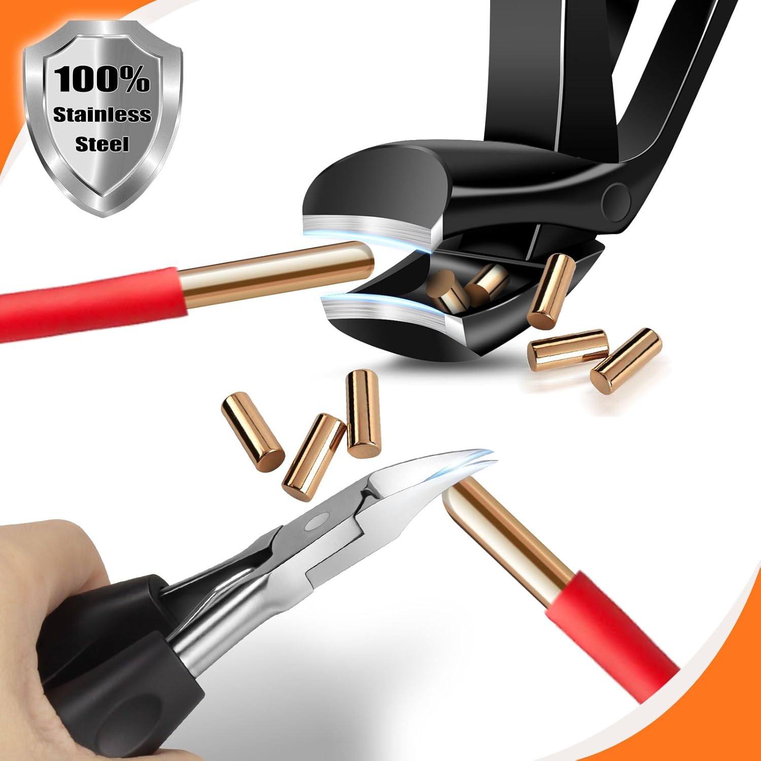 Toenail Clippers for Thick Nails for Seniors, Angled Head Ergonomic Nail Clippers for Men with Catcher, Wide Jaw Opening Heavy Duty Large Toe Nail Clippers for Thick Ingrown Nails.