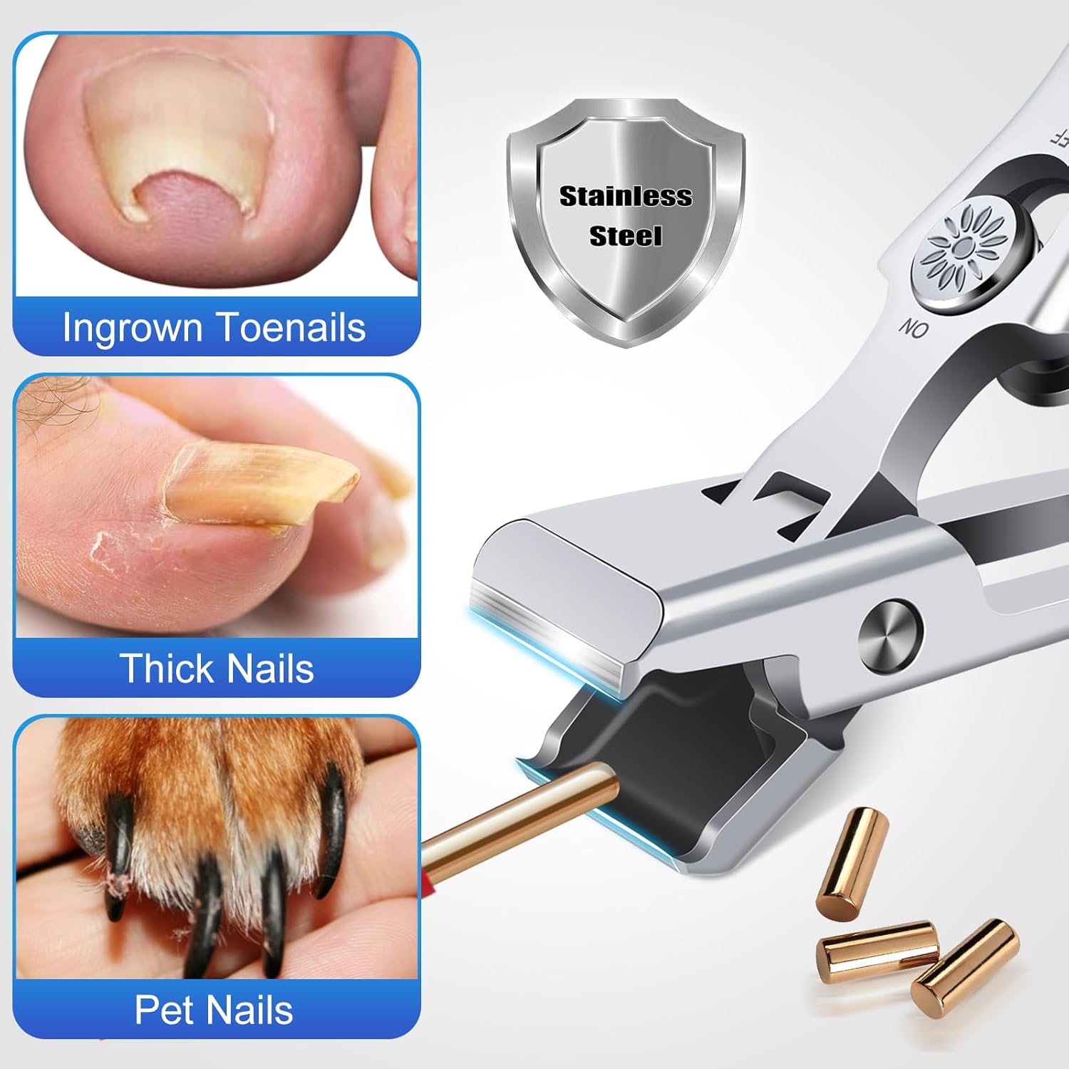 German Nail Clippers for Men Thick Nails,Upgrade Straight Toenail Clippers for Seniors with Wide Opening,Large Heavy Duty No Splash Ingrown Fingernail Clipper Nail Cutter with Catcher.