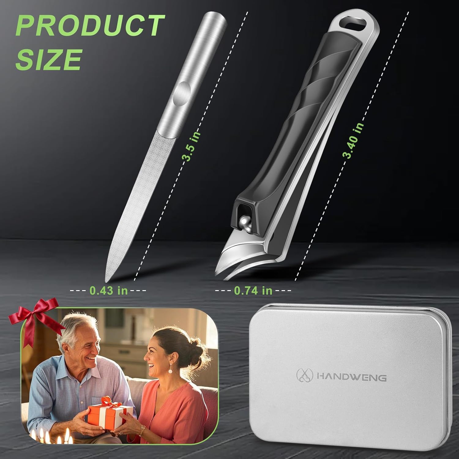 HANGWENG Edgy Angled Finger Nail Cutters for Adult