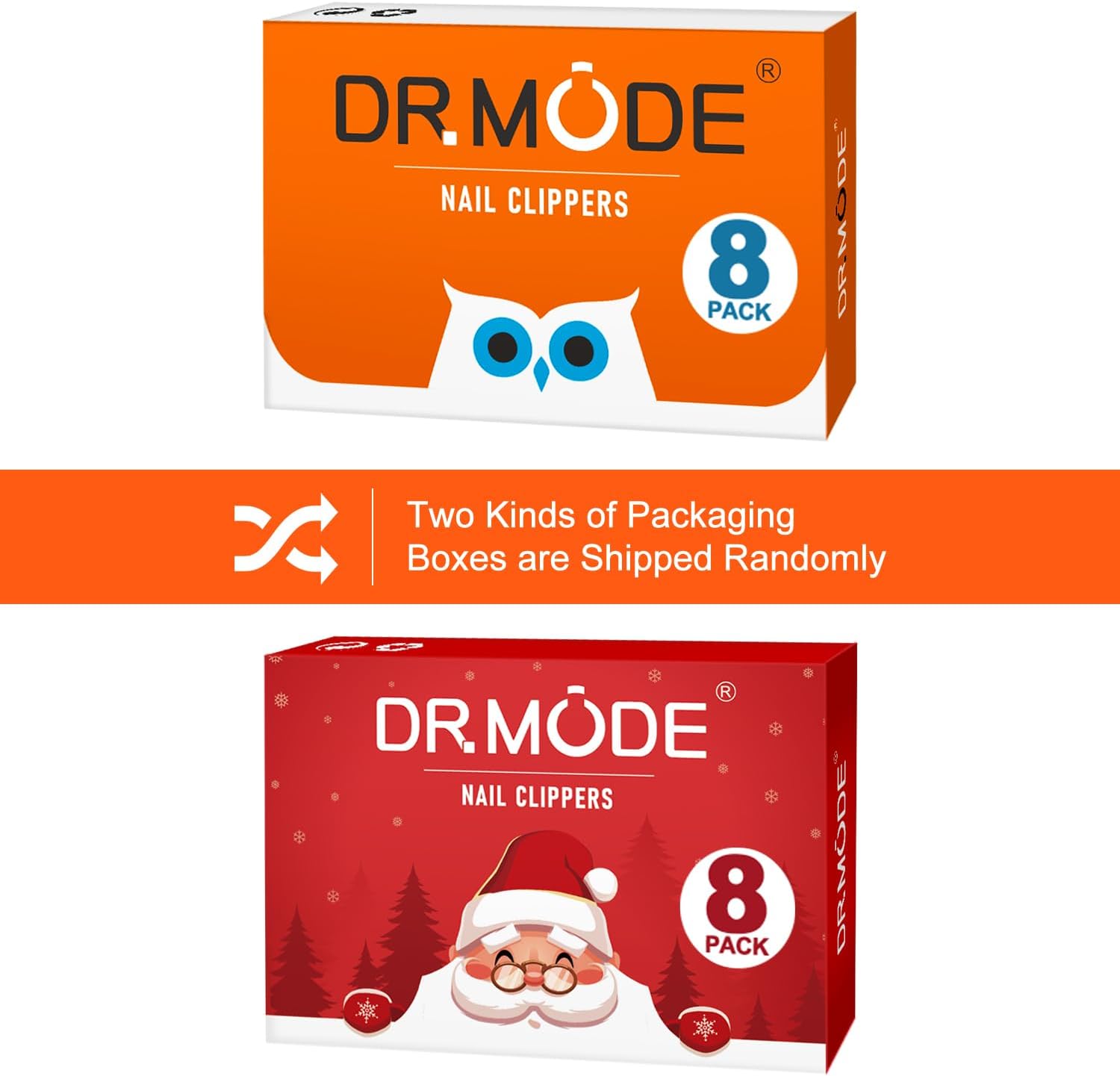 Finger Nail Clippers Adult - DRMODE 8 Pack Nail Clippers Bulk for Men Women Sharp Stainless Steel Travel Mini Toenail Clippers and Fingernail Clipper Set Curved Cutter Trimmer with Nail Cleaner/File.