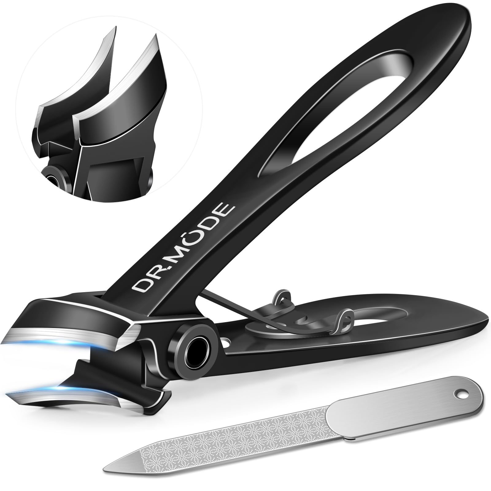 Nail Clippers for Men Thick Nails -DRMODE Heavy Duty Large Toenail Clippers for Thick Nails with Wide Jaw Opening, Ultra Sharp Stainless Steel Finger Nail Clippers Cutter for Tough Nail Seniors Adult.