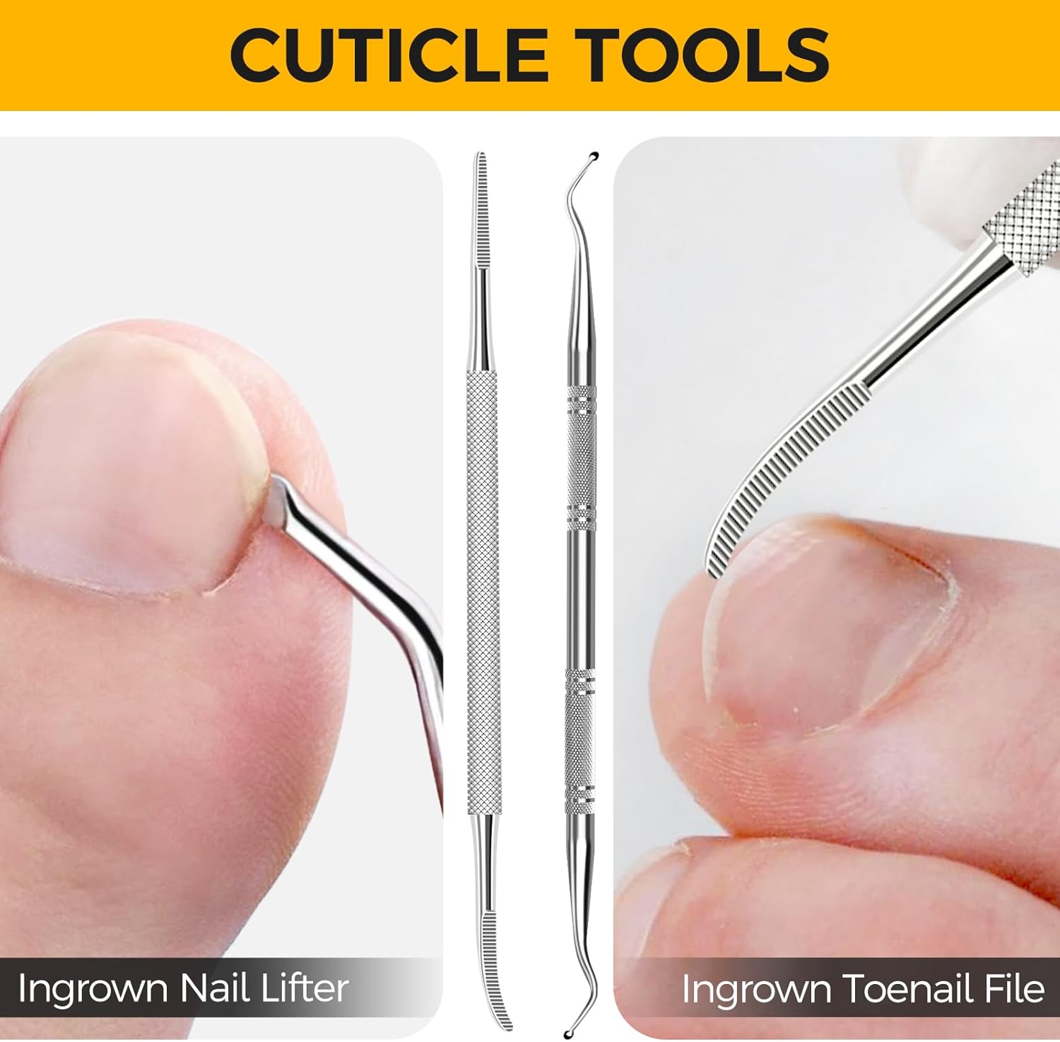 Ingrown Toenail Clippers for Seniors Thick Toenails, Straight Nail Clipper for Men, Heavy Duty Toe Nail Clippers for Thick Nails with Wide Jaw Opening, Professional Ingrown Toenail Removal Kit.