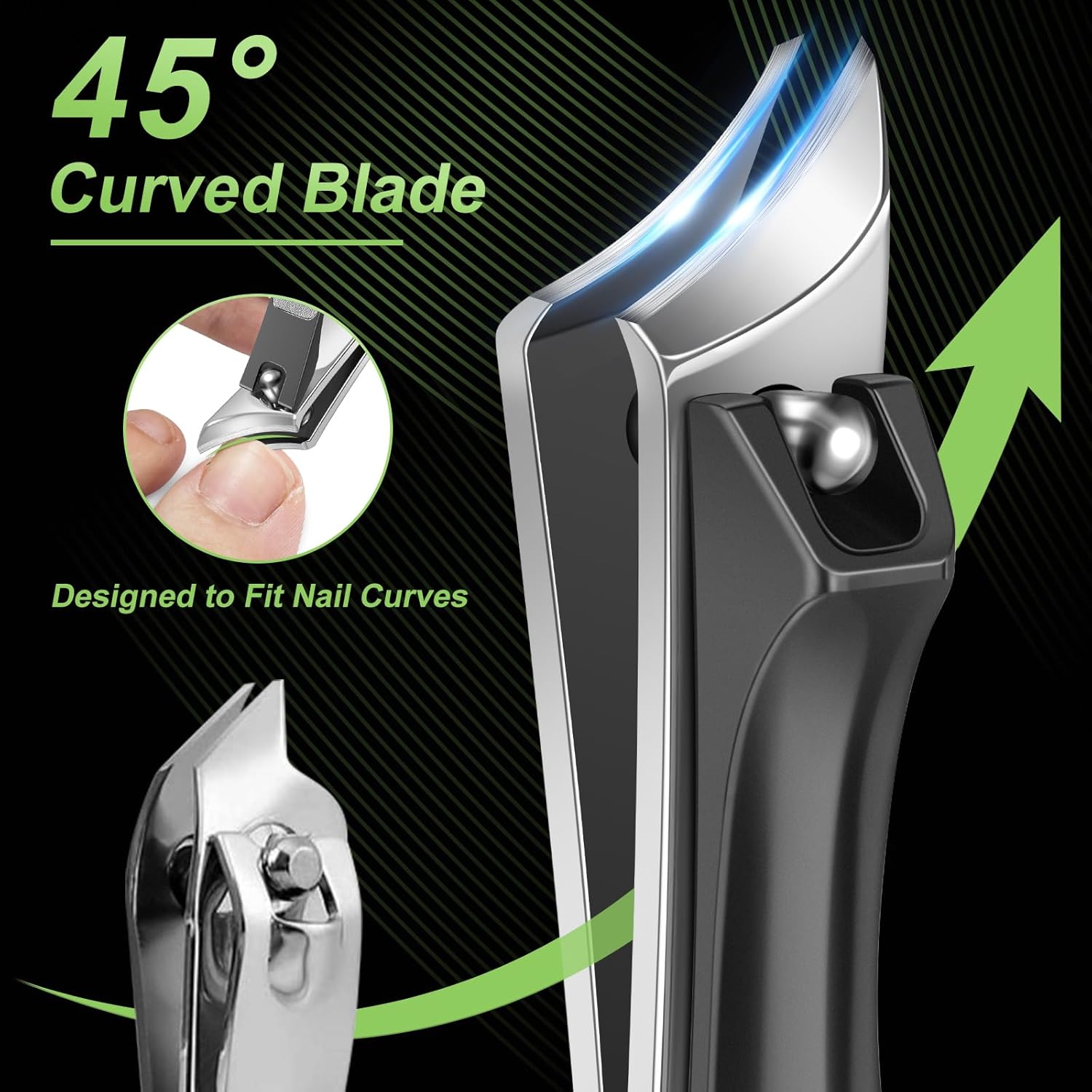 HANGWENG Edgy Angled Finger Nail Cutters for Adult