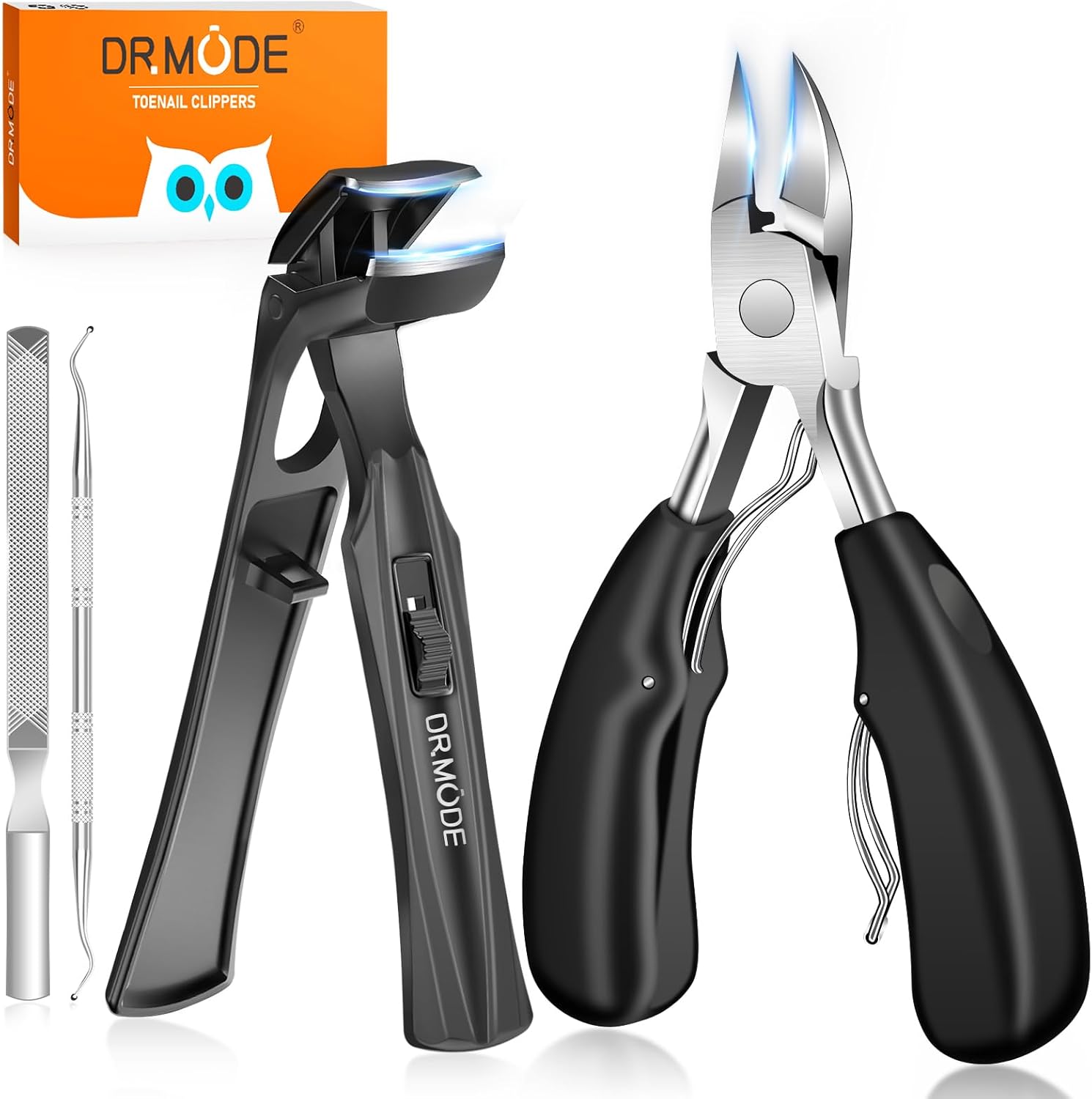 Toenail Clippers for Thick Nails for Seniors, Angled Head Ergonomic Nail Clippers for Men with Catcher, Wide Jaw Opening Heavy Duty Large Toe Nail Clippers for Thick Ingrown Nails.