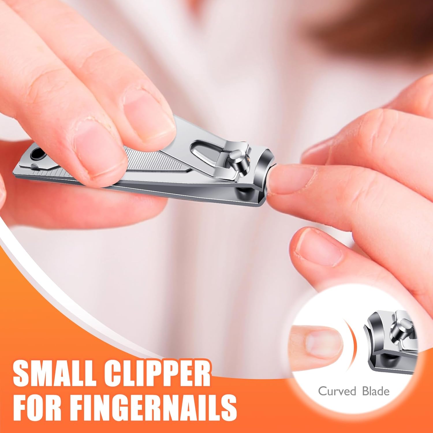 Finger Nail Clippers Adult - DRMODE 8 Pack Nail Clippers Bulk for Men Women Sharp Stainless Steel Travel Mini Toenail Clippers and Fingernail Clipper Set Curved Cutter Trimmer with Nail Cleaner/File.