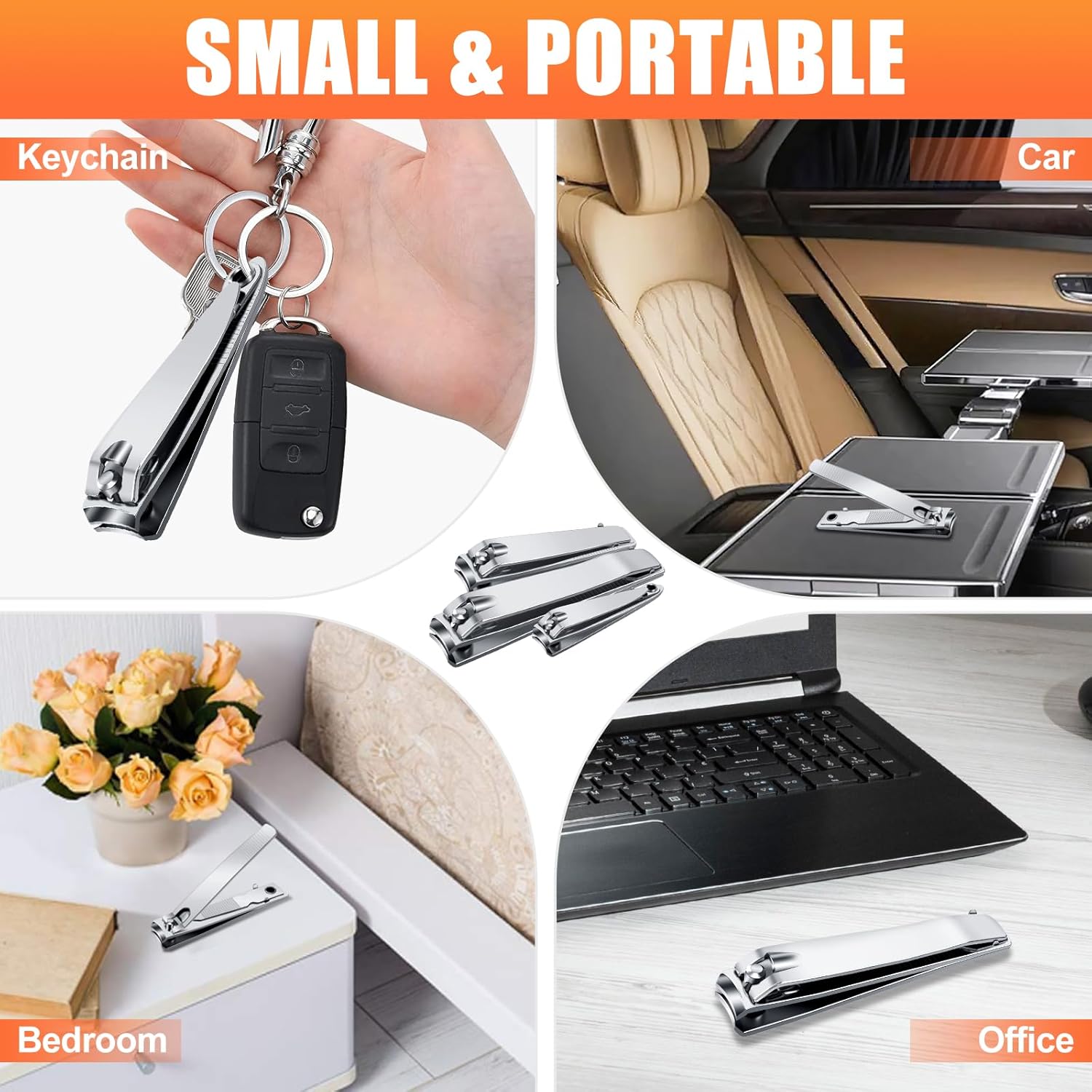 Finger Nail Clippers Adult - DRMODE 8 Pack Nail Clippers Bulk for Men Women Sharp Stainless Steel Travel Mini Toenail Clippers and Fingernail Clipper Set Curved Cutter Trimmer with Nail Cleaner/File.