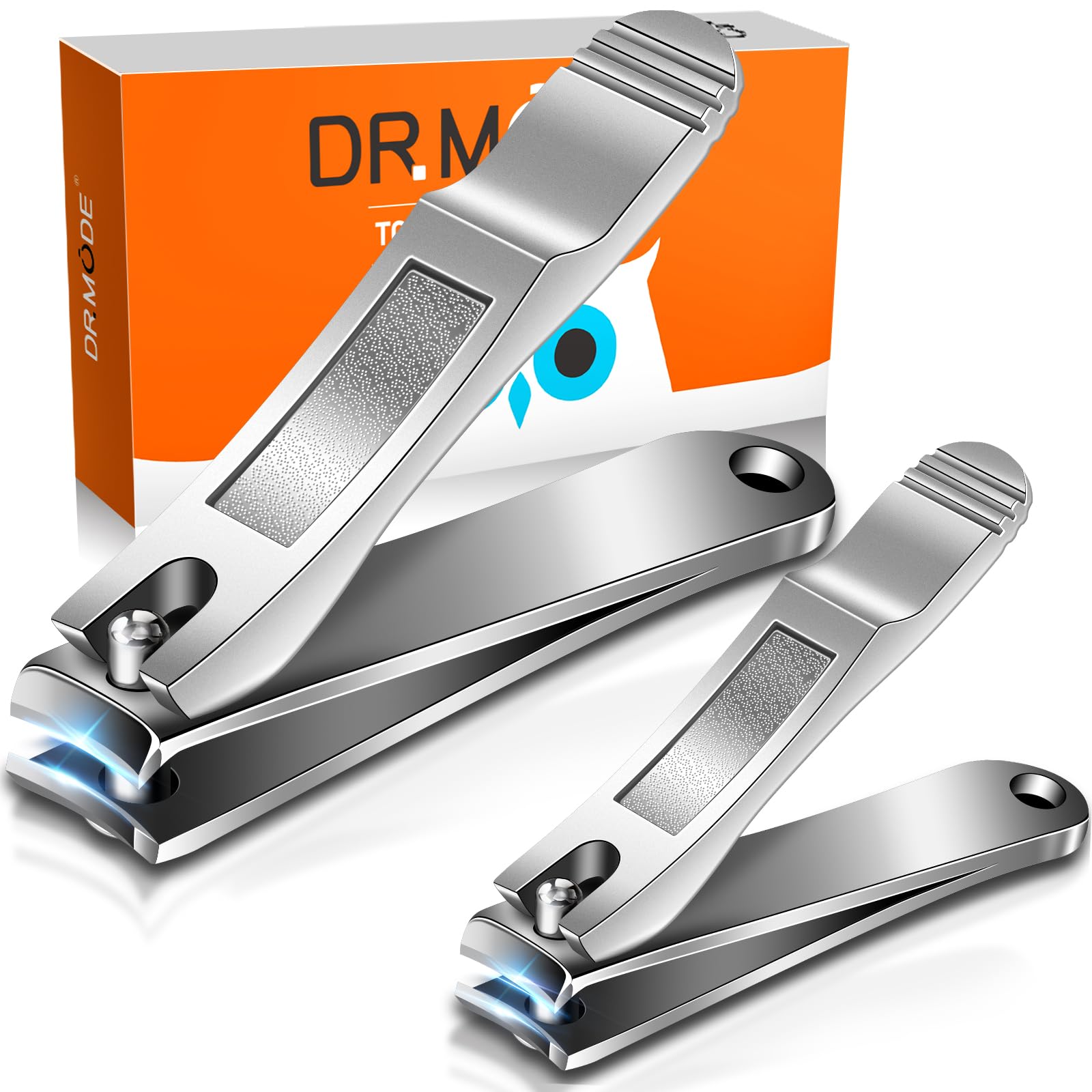 Finger Nail Clippers Adult - DRMODE 8 Pack Nail Clippers Bulk for Men Women Sharp Stainless Steel Travel Mini Toenail Clippers and Fingernail Clipper Set Curved Cutter Trimmer with Nail Cleaner/File.