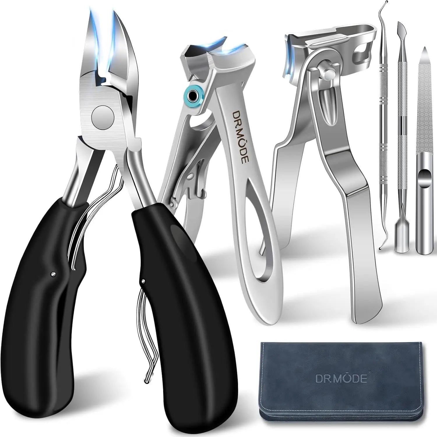 Toenail Clippers for Seniors Thick Toenails - Wide Jaw Opening Large Toe Nail Clippers for Thick Ingrown Nails, Professional Sharp Heavy Duty Nail Clipper Cutter for Mens Seniors with Leather Case.