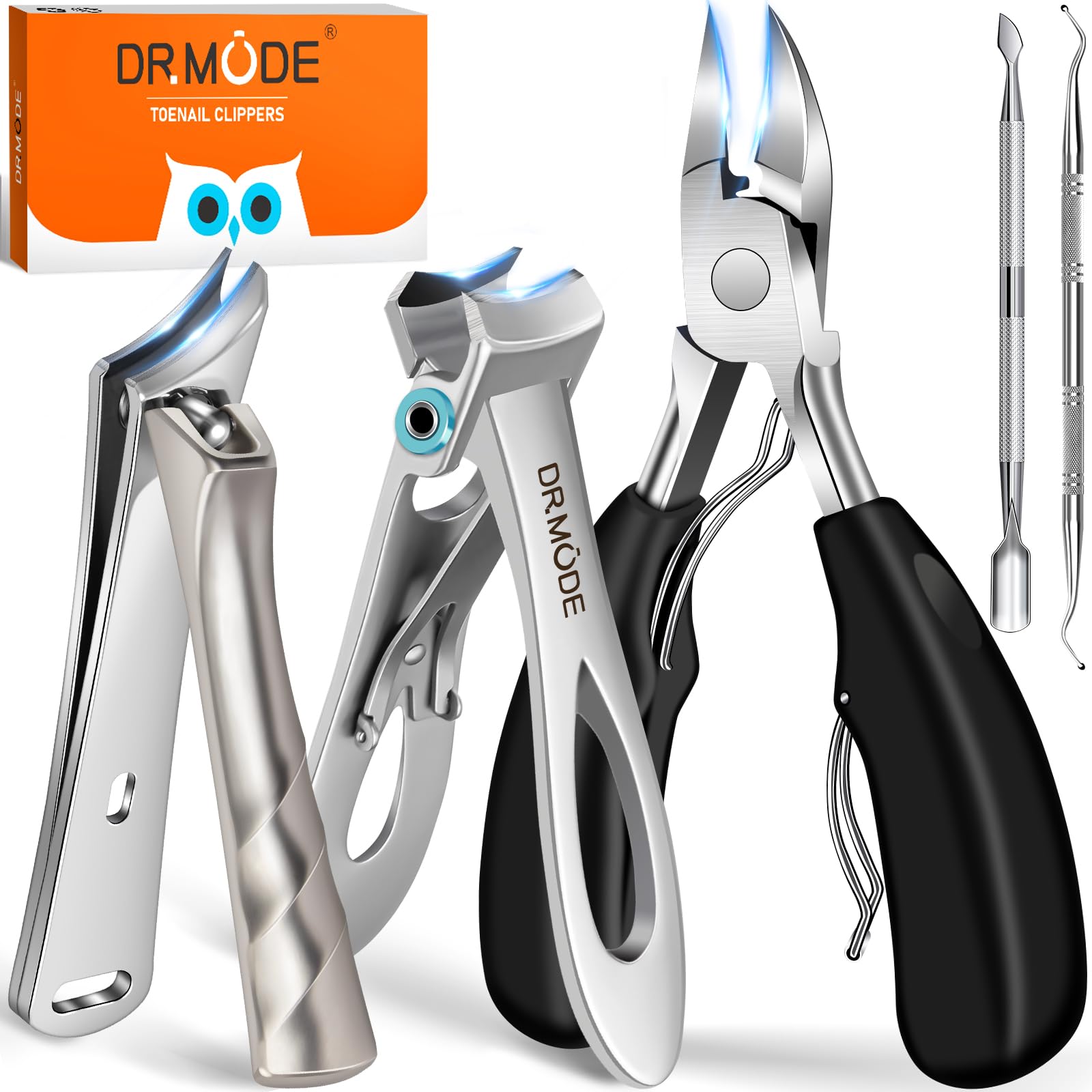 Toenail Clippers for Thick Nails for Seniors, Angled Head Ergonomic Nail Clippers for Men with Catcher, Wide Jaw Opening Heavy Duty Large Toe Nail Clippers for Thick Ingrown Nails.