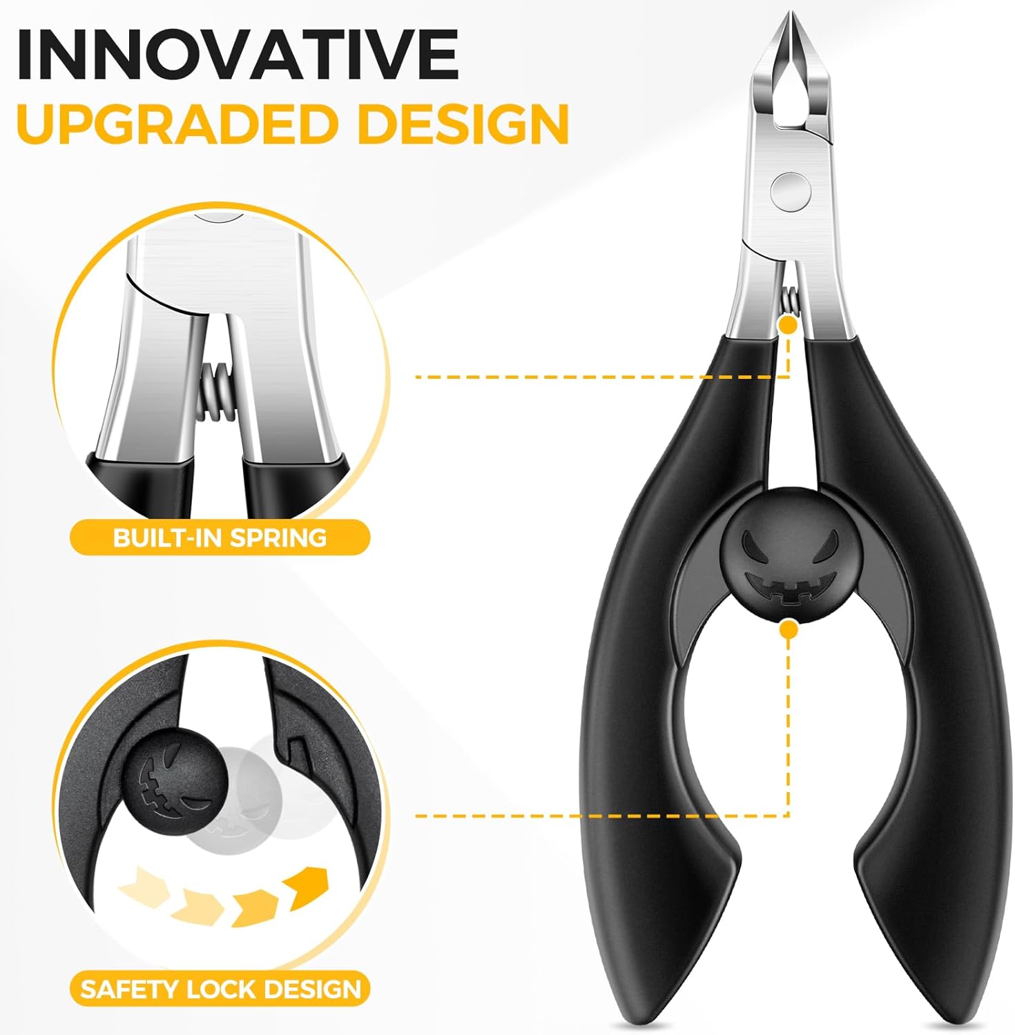 Ingrown Toenail Clippers for Seniors Thick Toenails, Straight Nail Clipper for Men, Heavy Duty Toe Nail Clippers for Thick Nails with Wide Jaw Opening, Professional Ingrown Toenail Removal Kit.