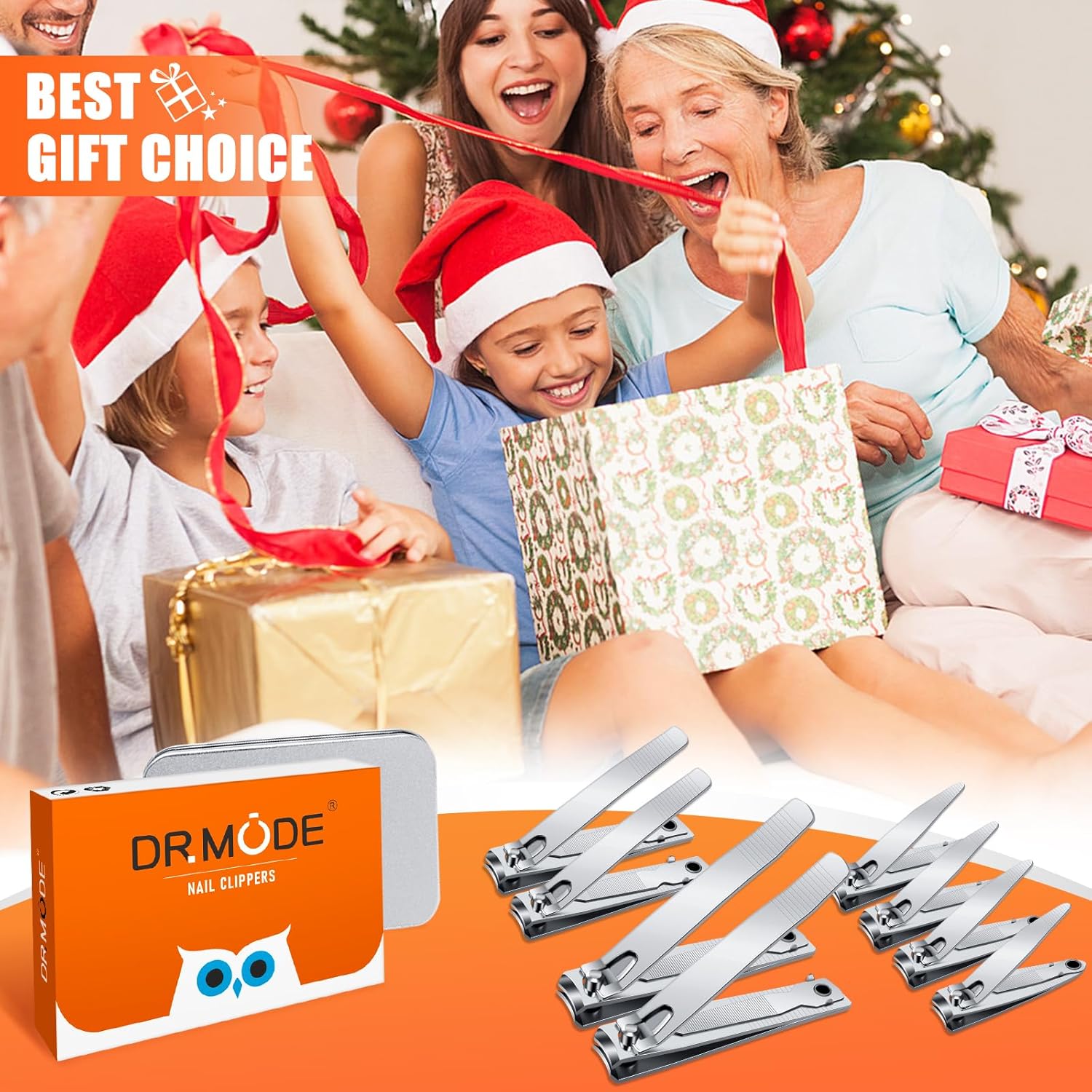 Finger Nail Clippers Adult - DRMODE 8 Pack Nail Clippers Bulk for Men Women Sharp Stainless Steel Travel Mini Toenail Clippers and Fingernail Clipper Set Curved Cutter Trimmer with Nail Cleaner/File.