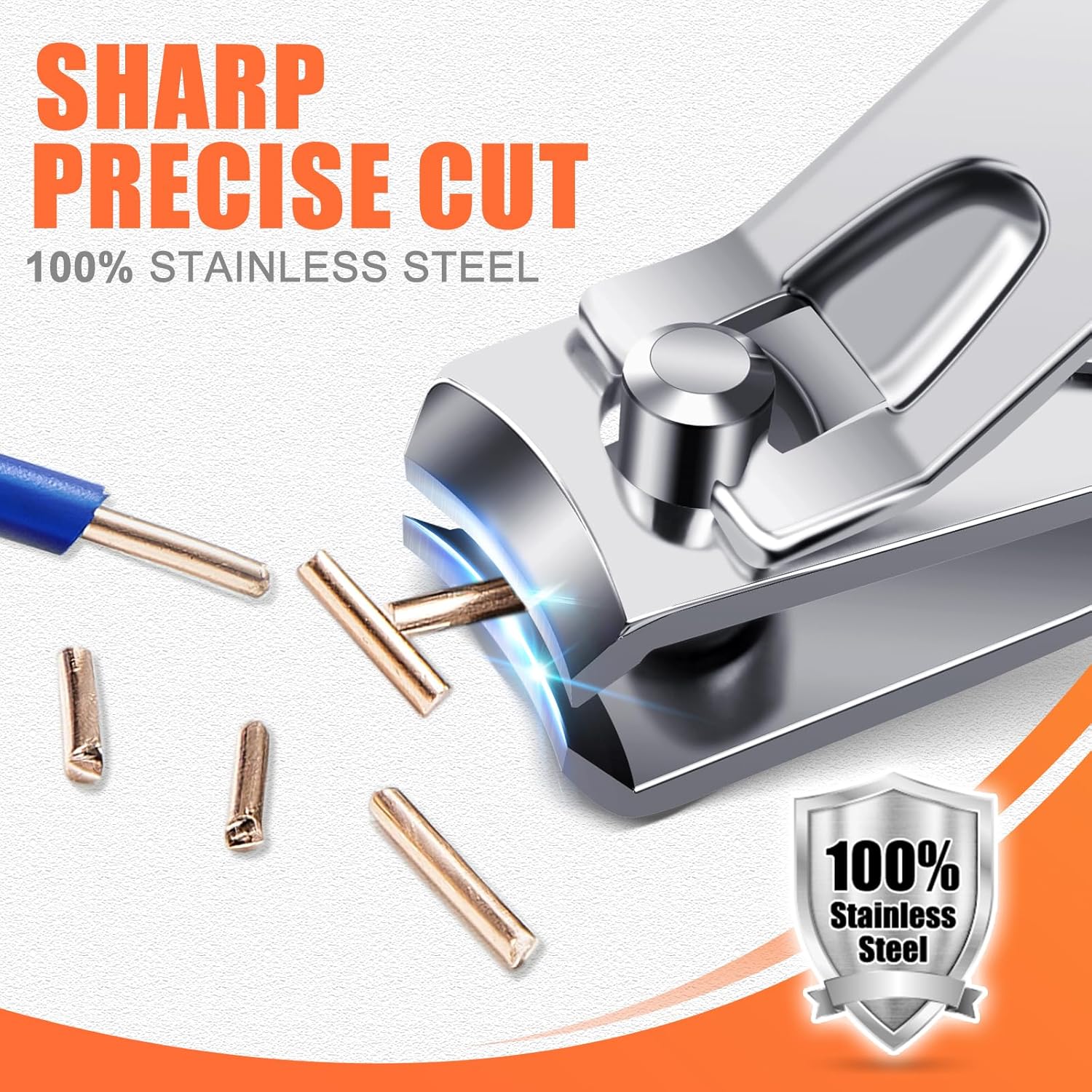 Finger Nail Clippers Adult - DRMODE 8 Pack Nail Clippers Bulk for Men Women Sharp Stainless Steel Travel Mini Toenail Clippers and Fingernail Clipper Set Curved Cutter Trimmer with Nail Cleaner/File.