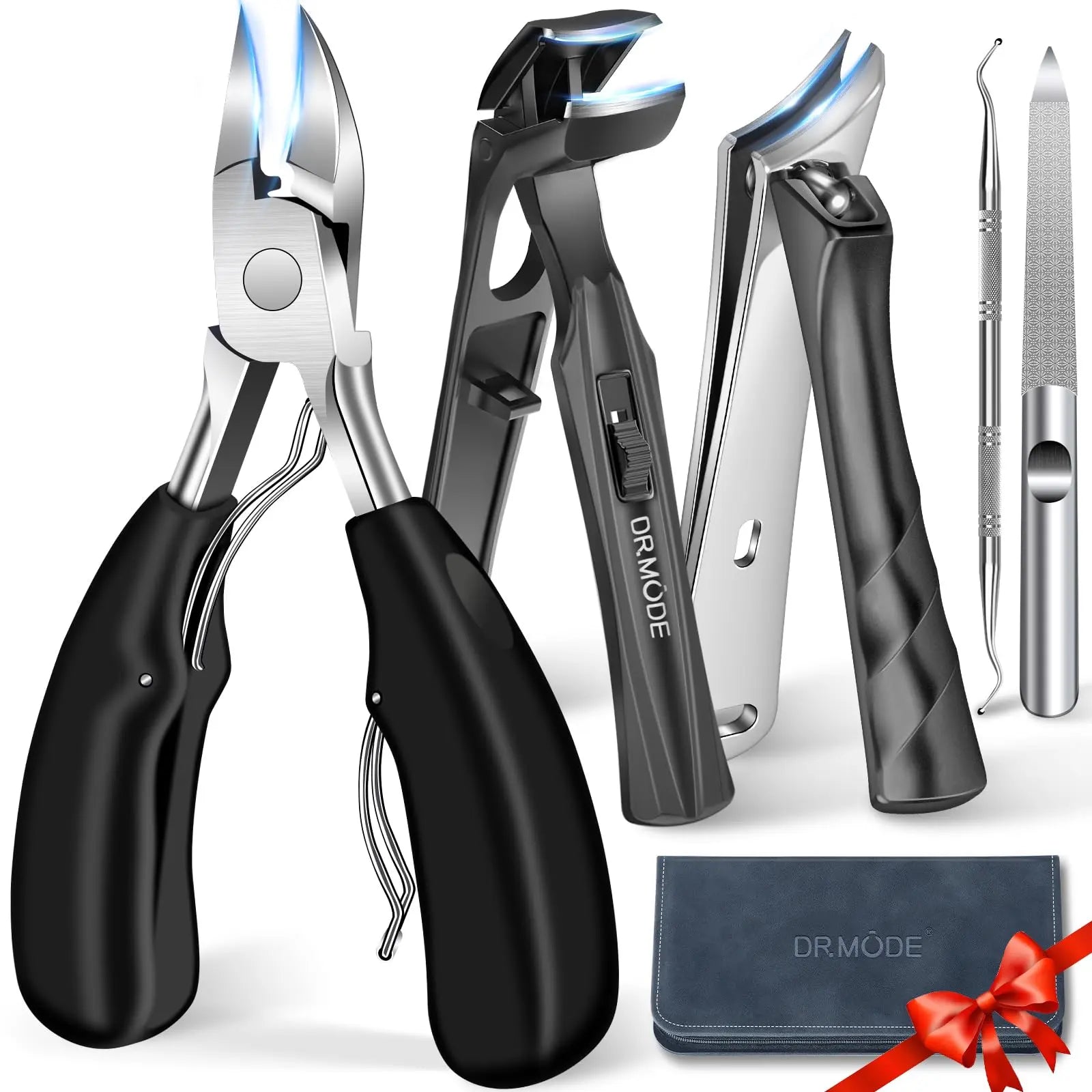 Toenail Clippers for Seniors Thick Toenails - Wide Jaw Opening Large Toe Nail Clippers for Thick Ingrown Nails, Professional Sharp Heavy Duty Nail Clipper Cutter for Mens Seniors with Leather Case.